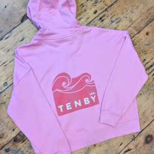 Tenby Wave Cropped Ladies Fit Zip Hoodie